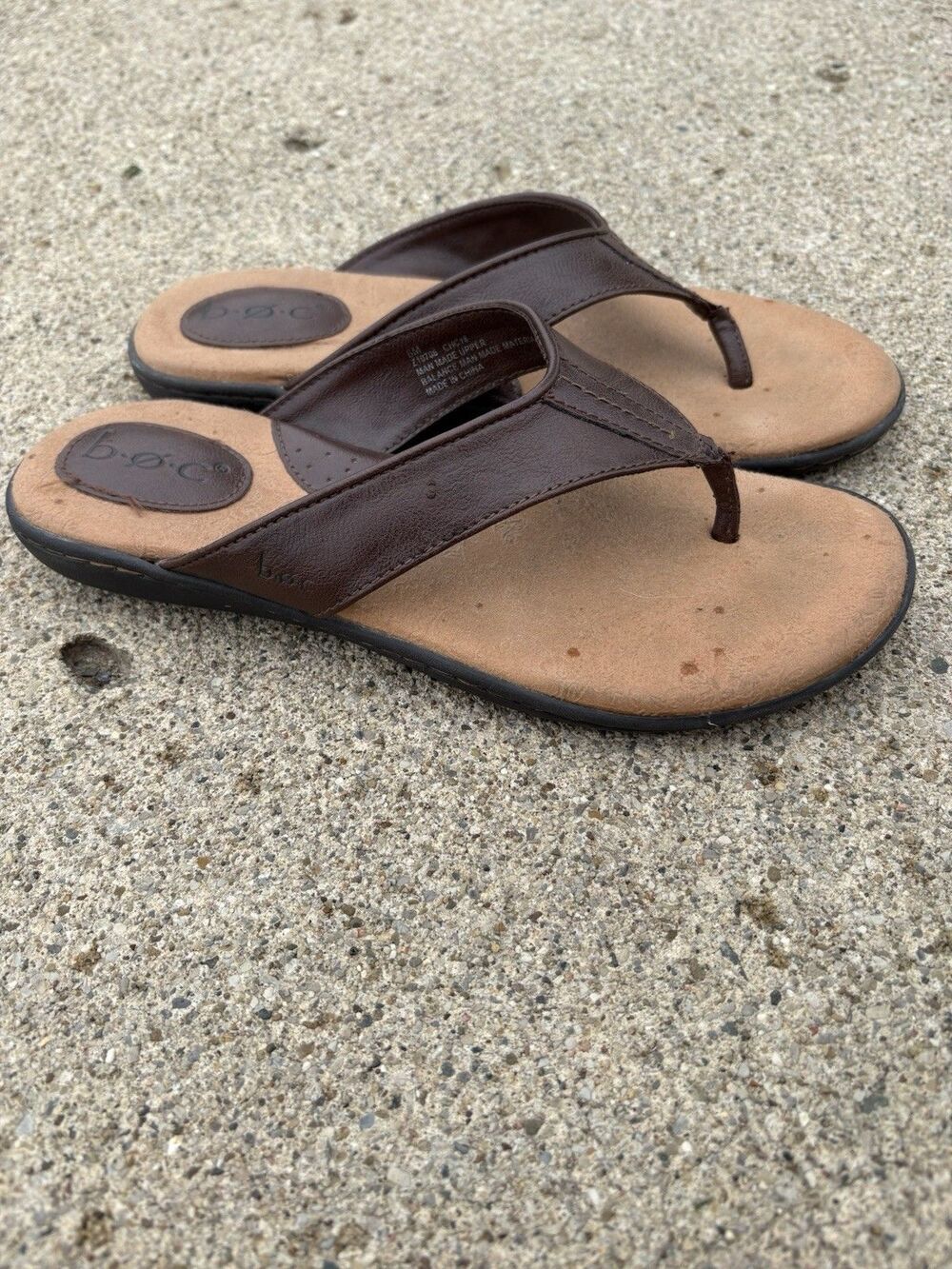 BOC Born Concept Womens Zita Thong Flip Flop Sandals 8M Brown Vegan Casual